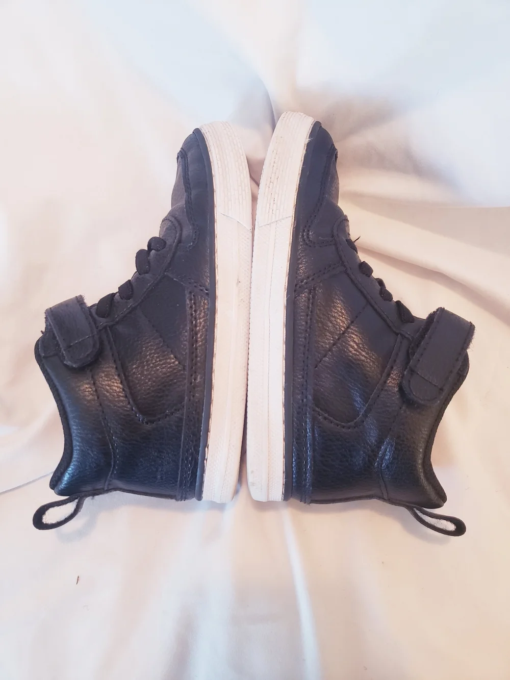 Children's Place Black High-Top Sneakers with Velcro Straps Size 11